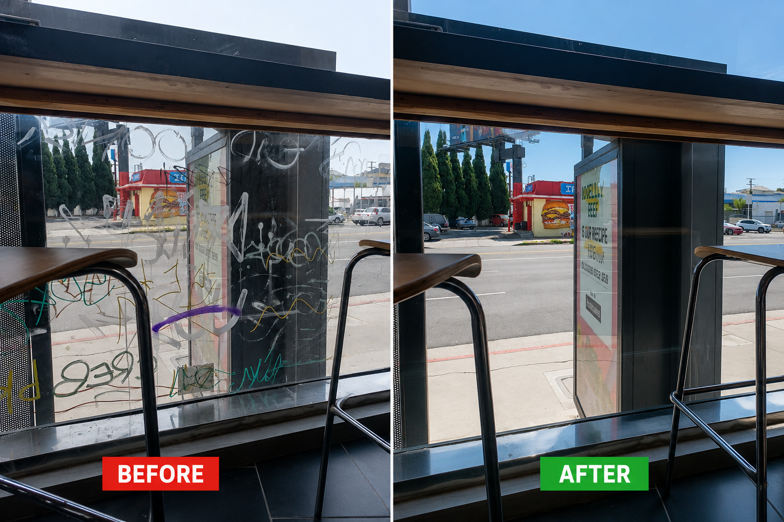 Acid-Etched Graffiti Removal